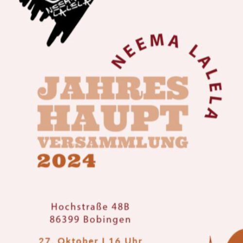 Herzliche Einladung zur Jahreshauptversammlung 2024 in Bobingen
